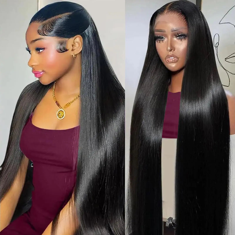 Lemoda 13x6 Lace Front Wigs Human Hair Straight Lace Front Wigs Human Hair HD Transparent Lace Wig Pre Plucked 14A Virgin Human Hair Wigs for Women 26 Inch